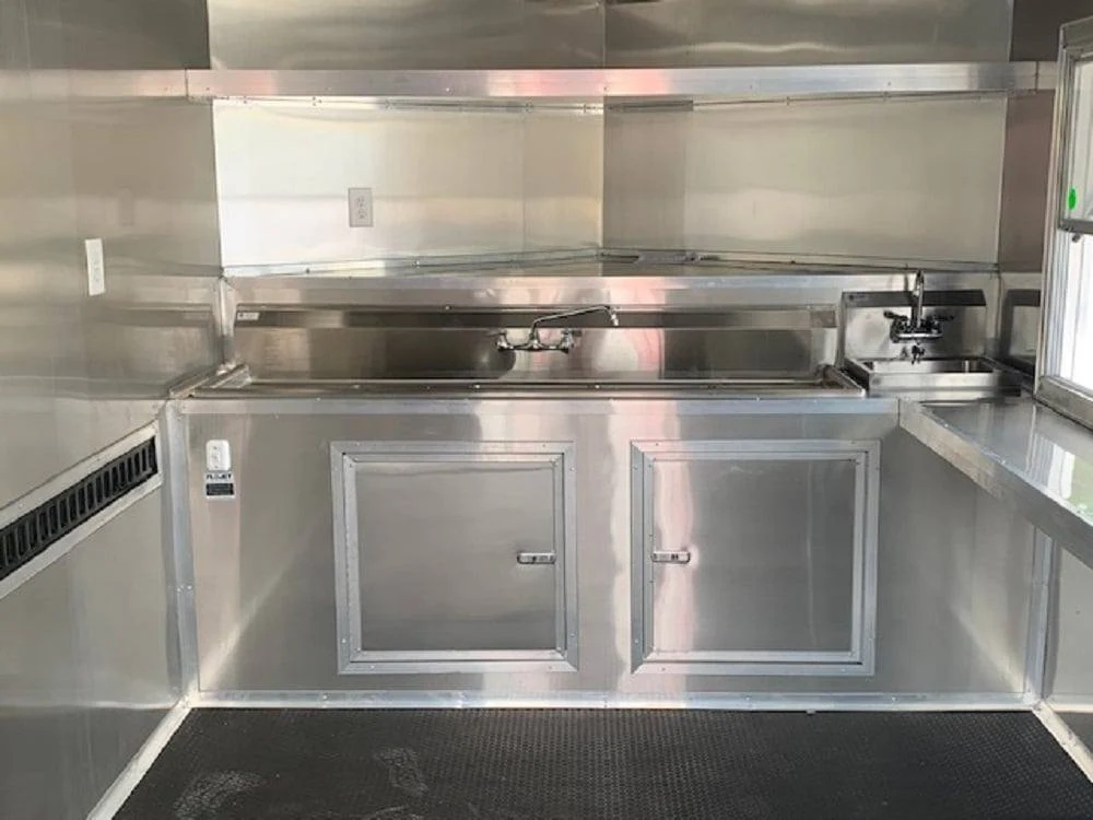 8.5' x 22' Penske Yellow BBQ Vending Concession Food Trailer