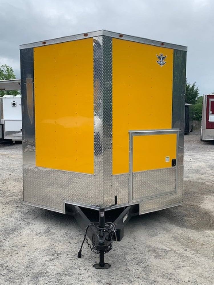 8.5' x 22' Penske Yellow BBQ Vending Concession Food Trailer