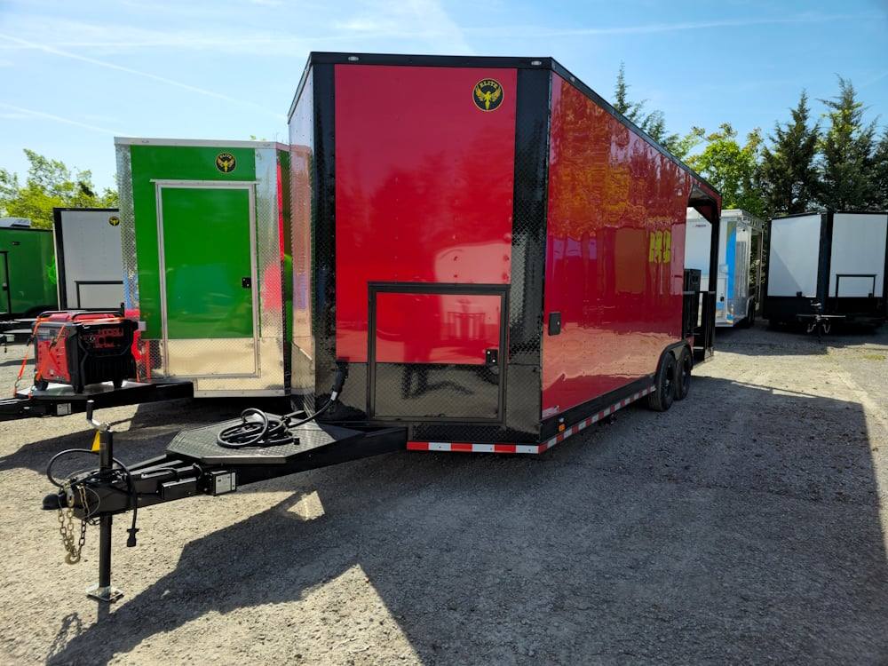 591-8.5-x-22-red-bbq-food-event-catering-concession-3.jpg 8.5' X 22' Red BBQ Food Event Catering Concession