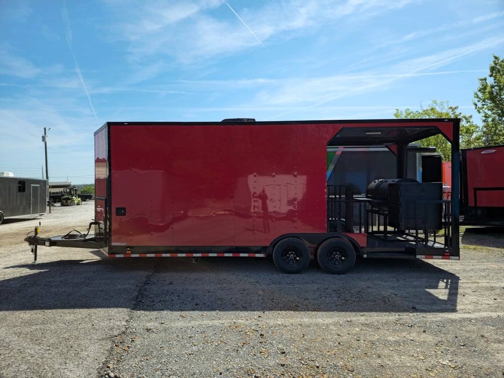 591-8.5-x-22-red-bbq-food-event-catering-concession-7.jpg 8.5' X 22' Red BBQ Food Event Catering Concession