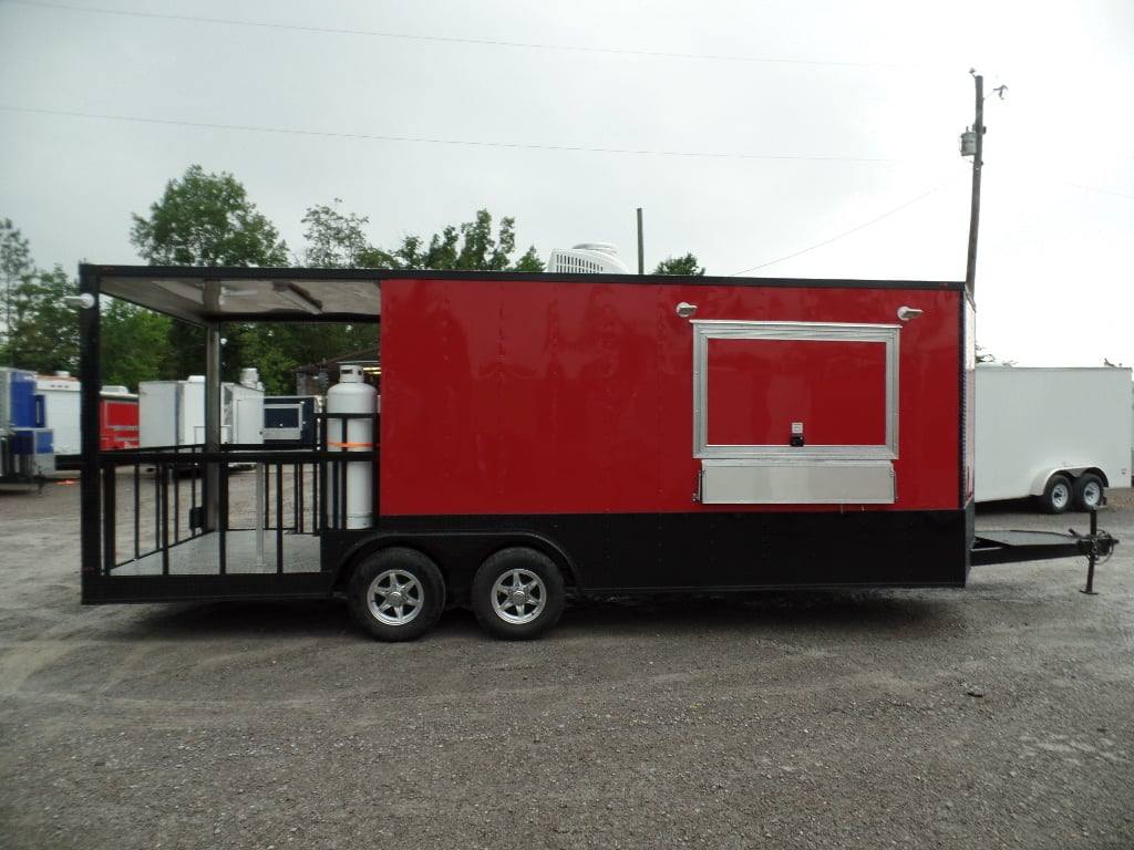 592-8.5-x-22-red-blackout-trim-concession-food-trailer-with-appliances-15.jpg 8.5' x 22' Red Blackout Trim Concession Food Trailer With Appliances