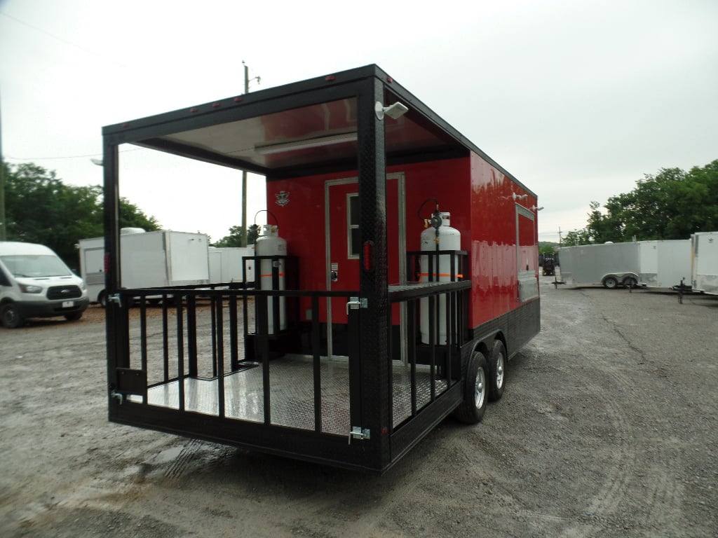 592-8.5-x-22-red-blackout-trim-concession-food-trailer-with-appliances-17.jpg 8.5' x 22' Red Blackout Trim Concession Food Trailer With Appliances