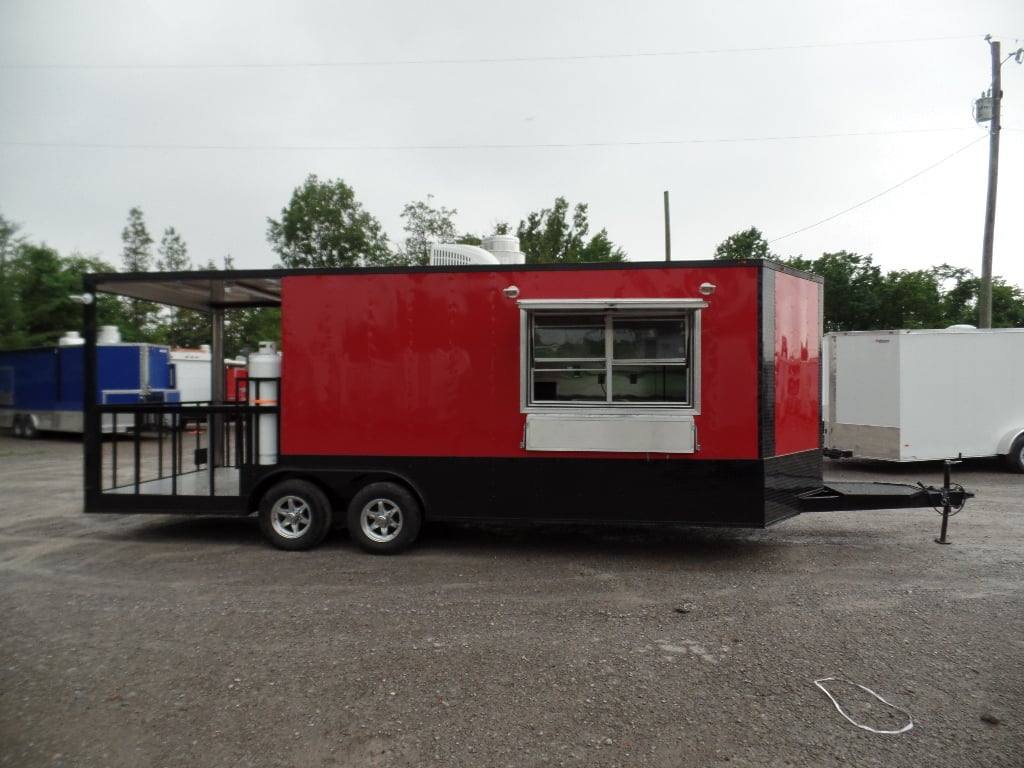 592-8.5-x-22-red-blackout-trim-concession-food-trailer-with-appliances-20.jpg 8.5' x 22' Red Blackout Trim Concession Food Trailer With Appliances