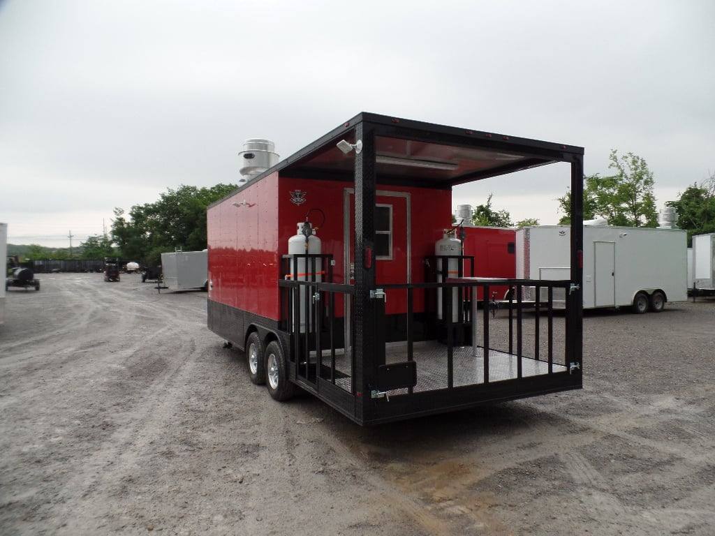 592-8.5-x-22-red-blackout-trim-concession-food-trailer-with-appliances-23.jpg 8.5' x 22' Red Blackout Trim Concession Food Trailer With Appliances
