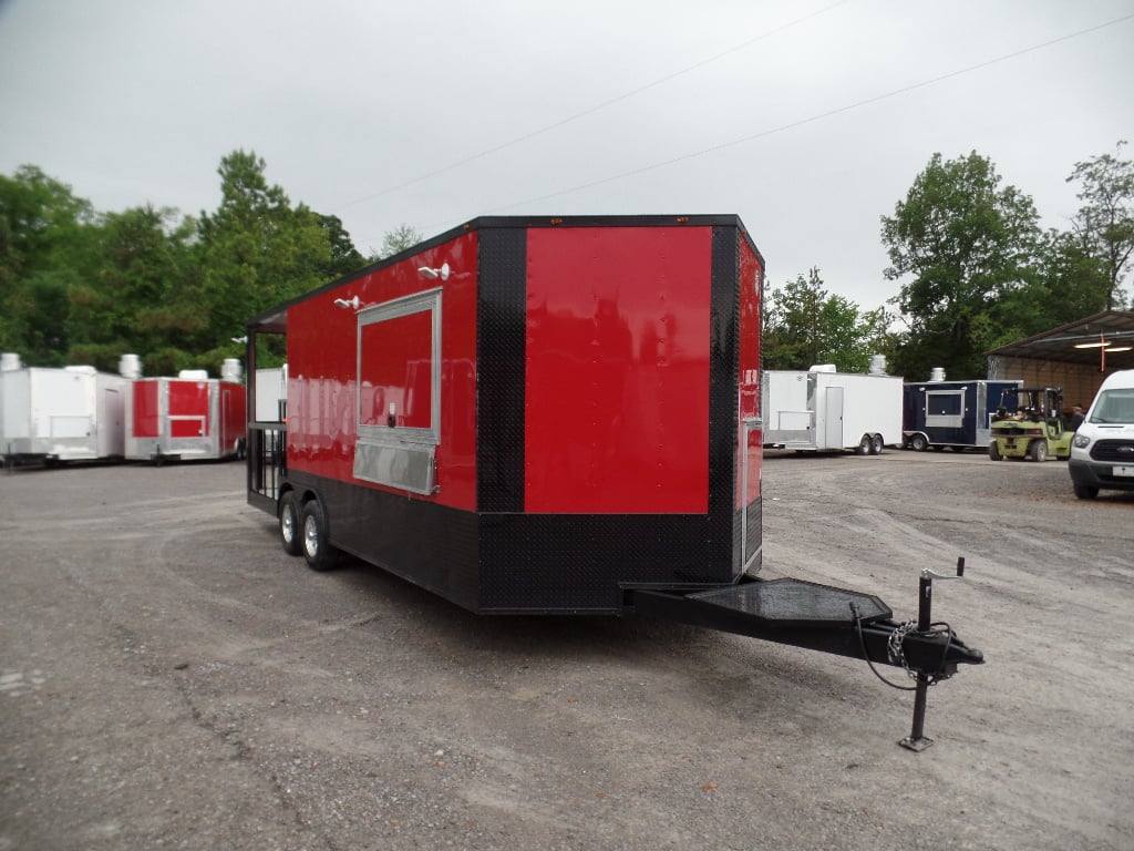 592-8.5-x-22-red-blackout-trim-concession-food-trailer-with-appliances-8.jpg 8.5' x 22' Red Blackout Trim Concession Food Trailer With Appliances