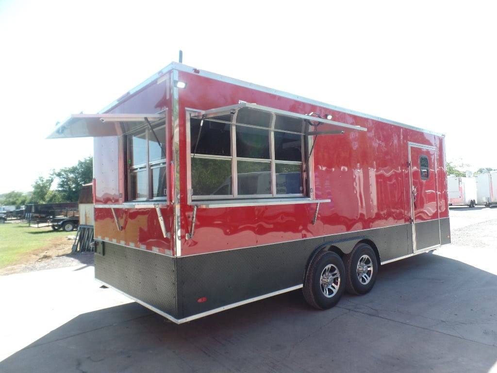 596-8.5-x-22-red-concessions-food-trailer-with-appliances-1.jpg 8.5' x 22' Red Concessions Food Trailer With Appliances