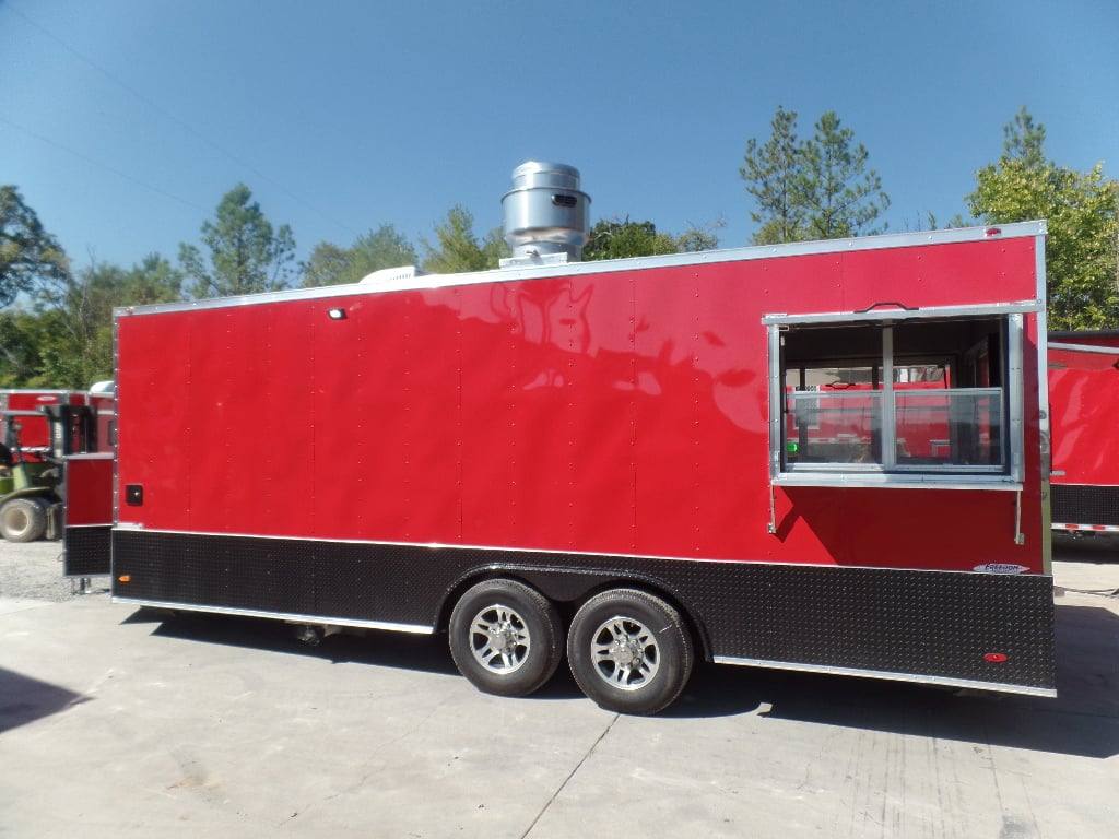 596-8.5-x-22-red-concessions-food-trailer-with-appliances-20.jpg 8.5' x 22' Red Concessions Food Trailer With Appliances