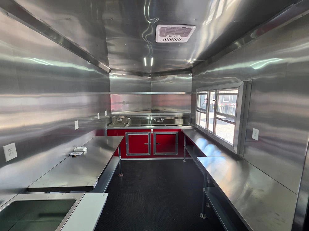8.5' X 22' Red Elite BBQ Concession Trailer Food Event Catering