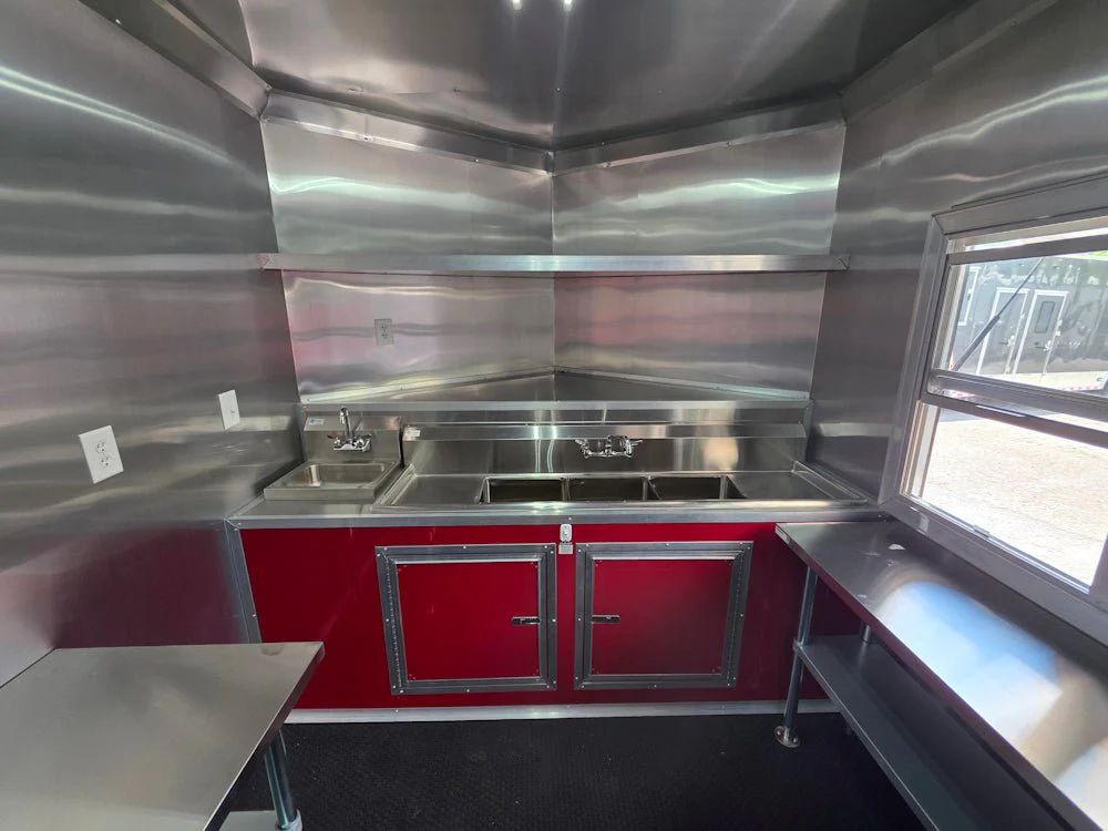 8.5' X 22' Red Elite BBQ Concession Trailer Food Event Catering