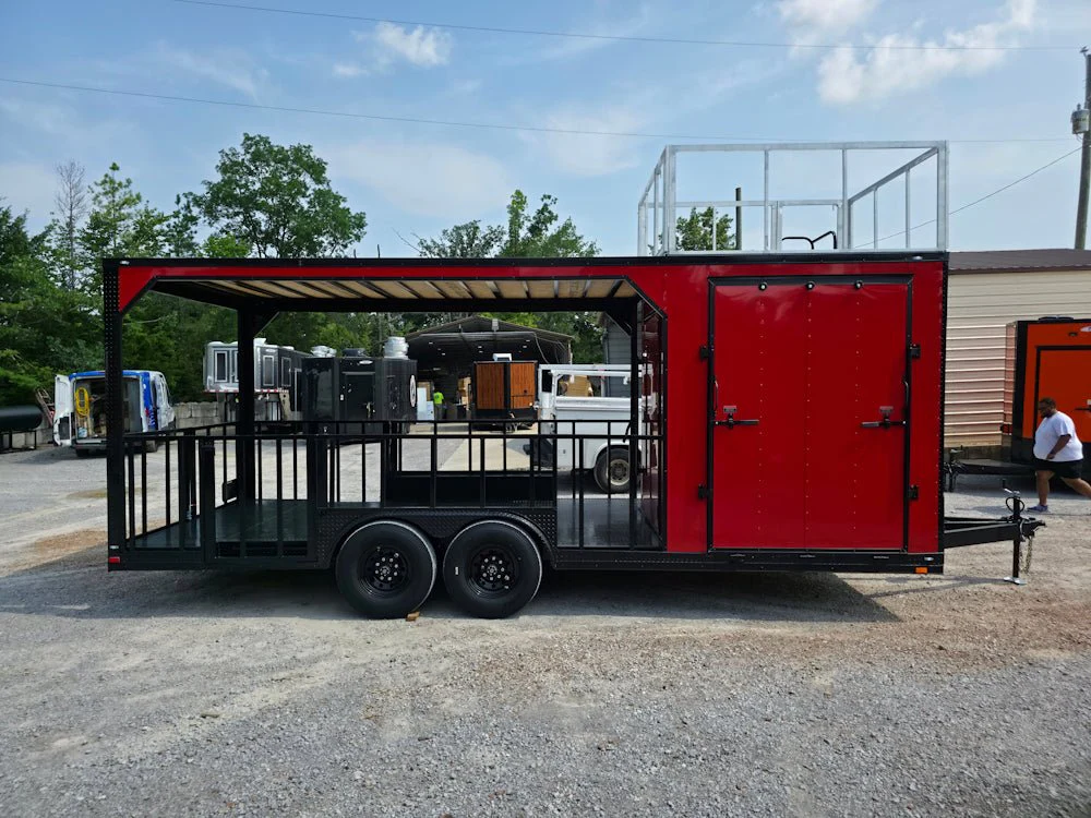 8.5' X 22' Red Hybrid Custom Drone and Equipment Trailer Agricultural and Spray