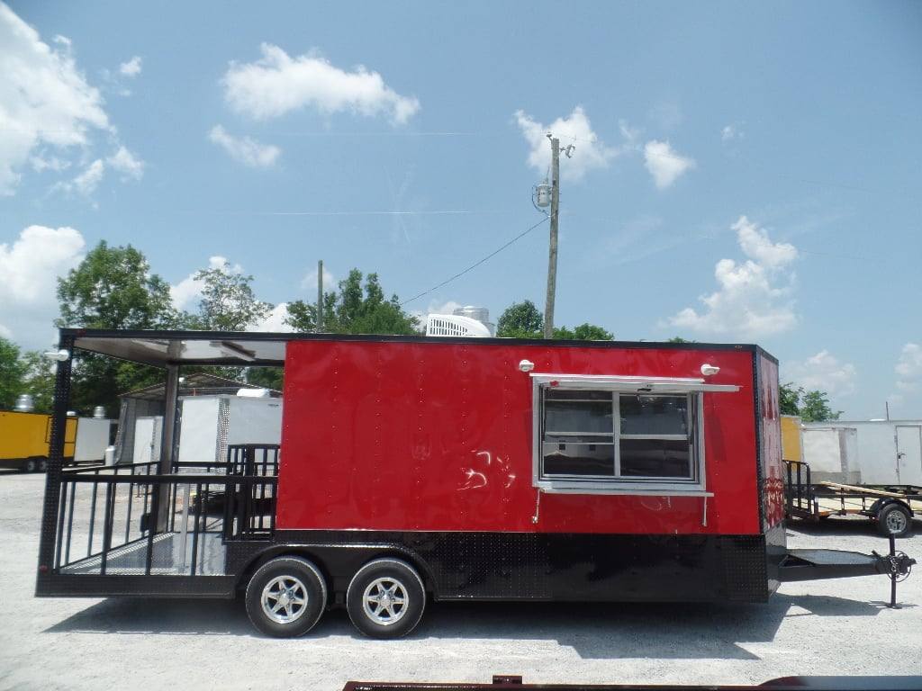 600-8.5-x-22-red-porch-bbq-concession-food-event-trailer-1.jpg 8.5' x 22' Red Porch BBQ Concession Food Event Trailer