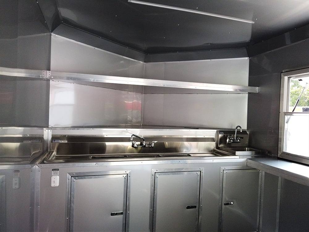 8.5' x 22' Red Porch Style Concession Food Trailer