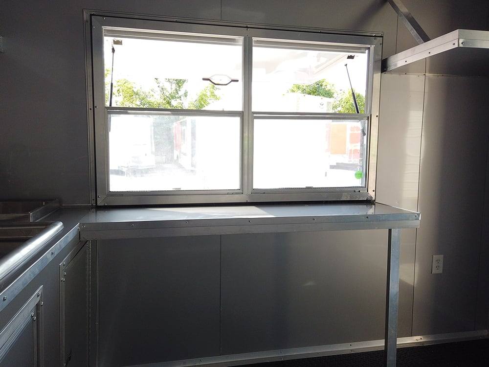 8.5' x 22' Red Porch Style Concession Food Trailer