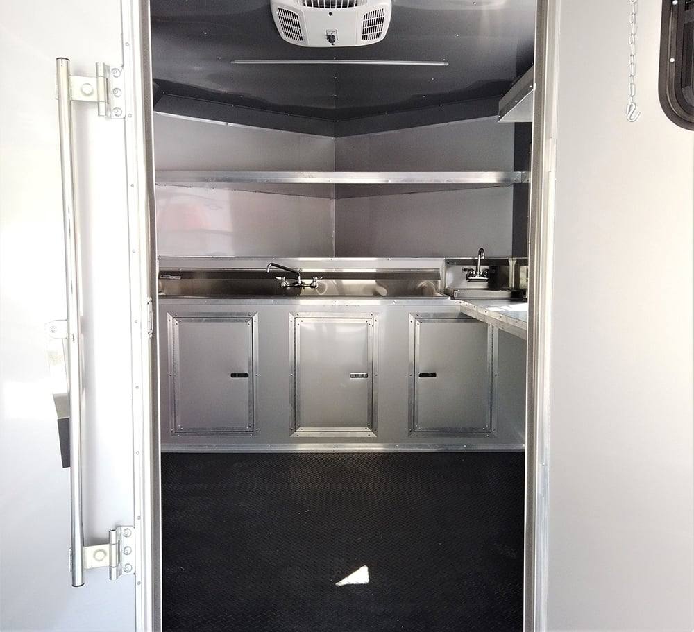 8.5' x 22' Red Porch Style Concession Food Trailer