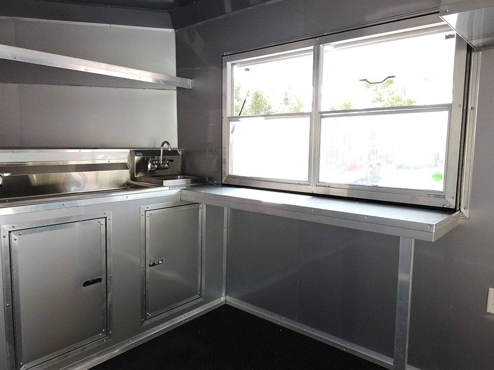 8.5' x 22' Red Porch Style Concession Food Trailer
