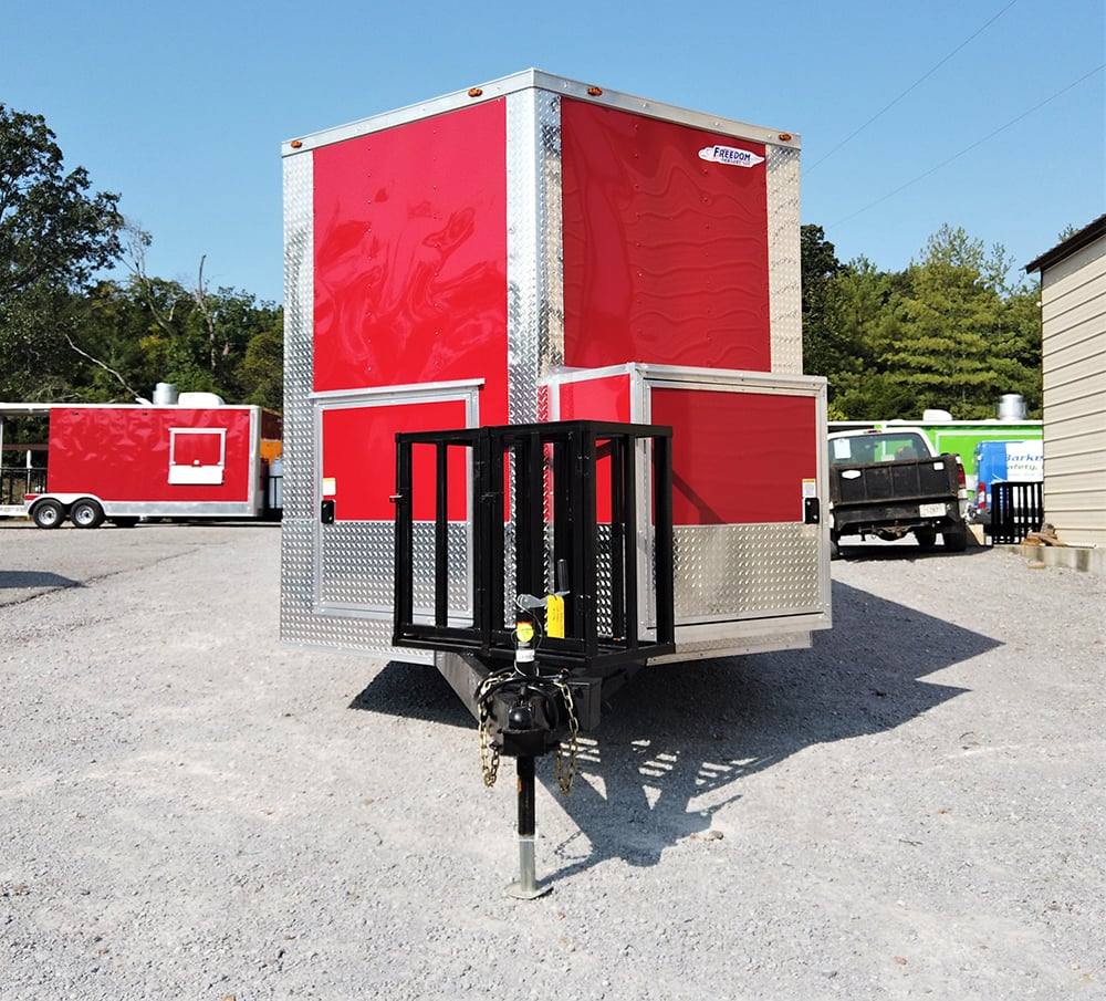 8.5' x 22' Red Porch Style Concession Food Trailer