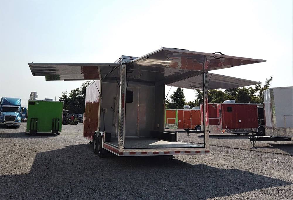 8.5' x 22' Red Porch Style Concession Food Trailer