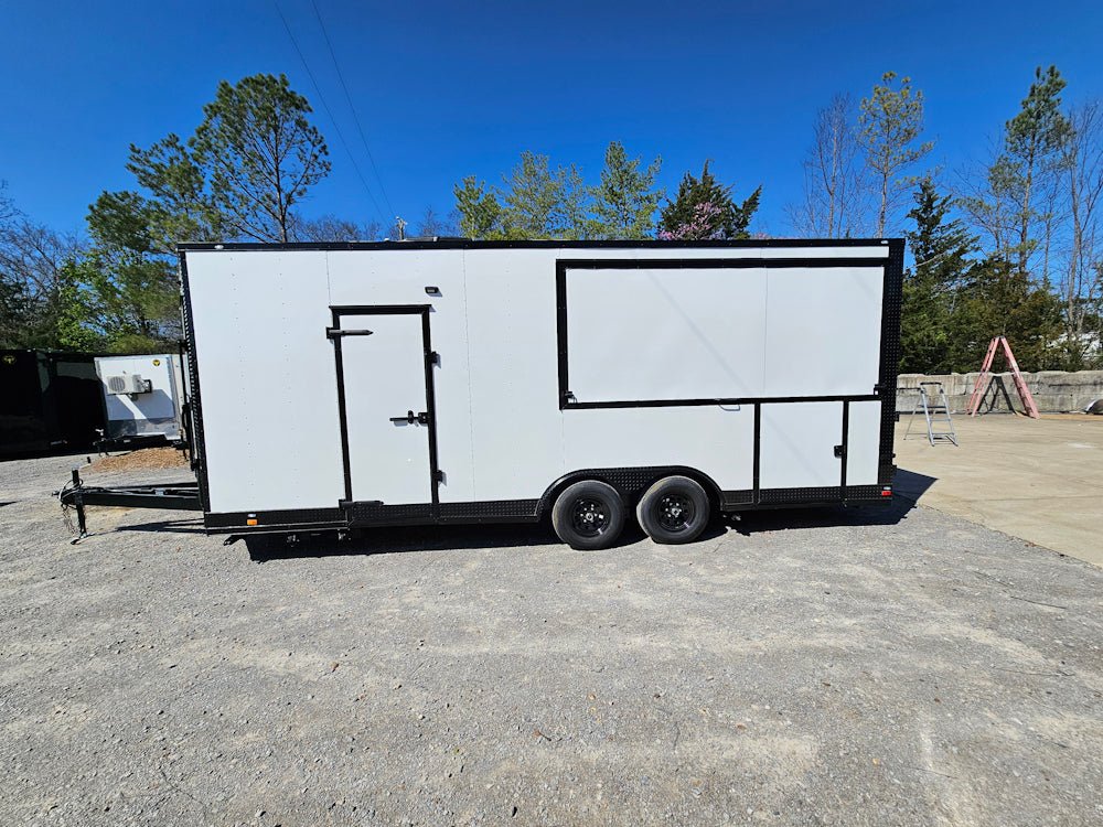 602-8.5-x-22-white-w-black-out-concession-trailer-kettle-corn-event-catering-25.jpg 8.5' X 22' White / W Black Out Concession Trailer Kettle Corn Event Catering