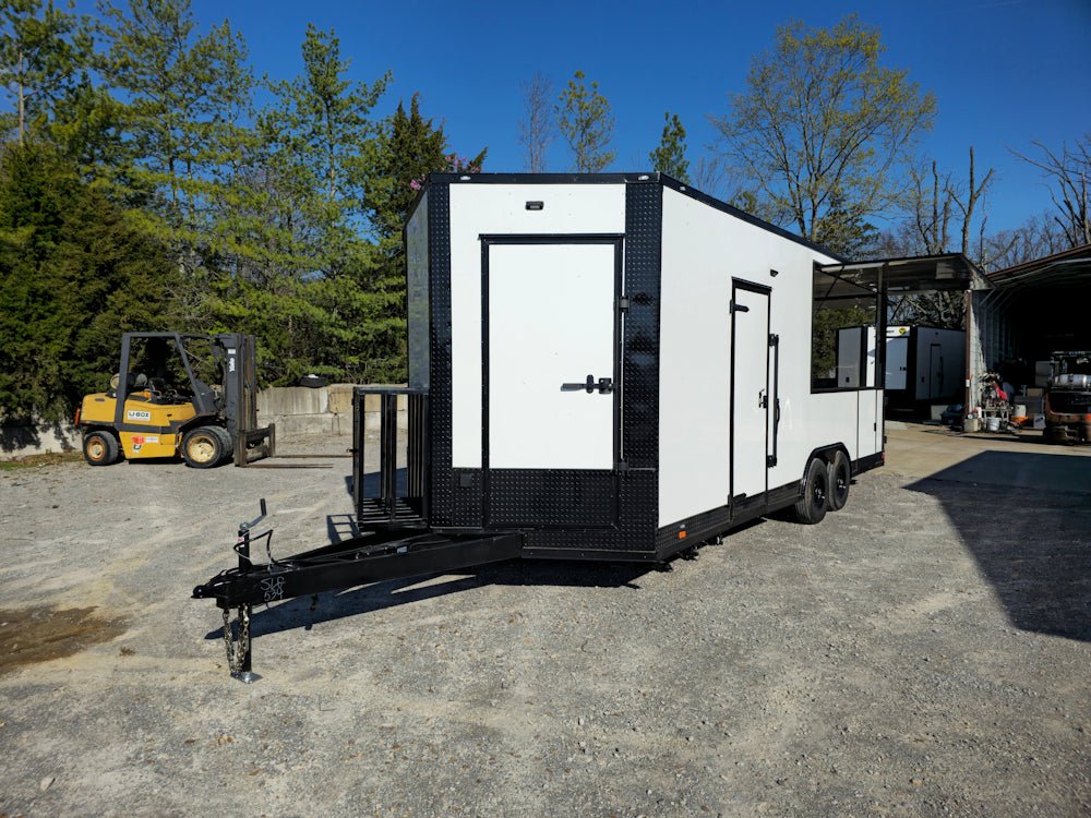 602-8.5-x-22-white-w-black-out-concession-trailer-kettle-corn-event-catering-3.jpg 8.5' X 22' White / W Black Out Concession Trailer Kettle Corn Event Catering
