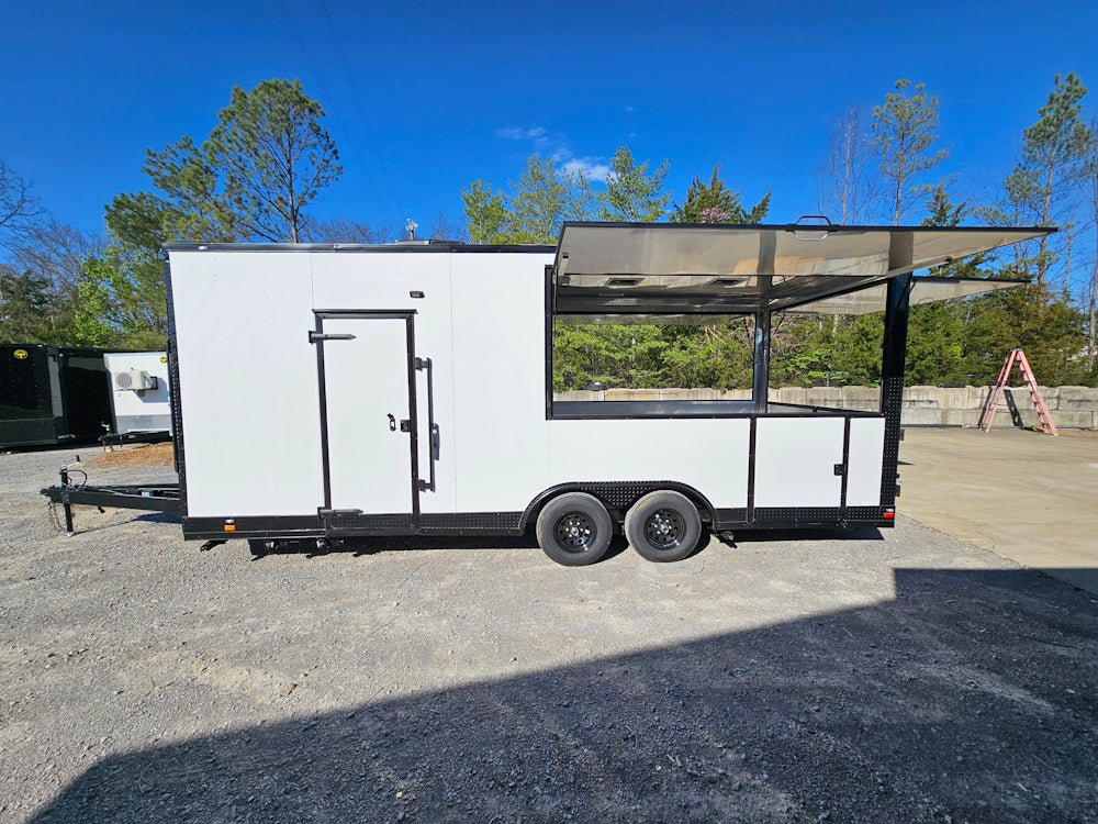 602-8.5-x-22-white-w-black-out-concession-trailer-kettle-corn-event-catering-8.jpg 8.5' X 22' White / W Black Out Concession Trailer Kettle Corn Event Catering