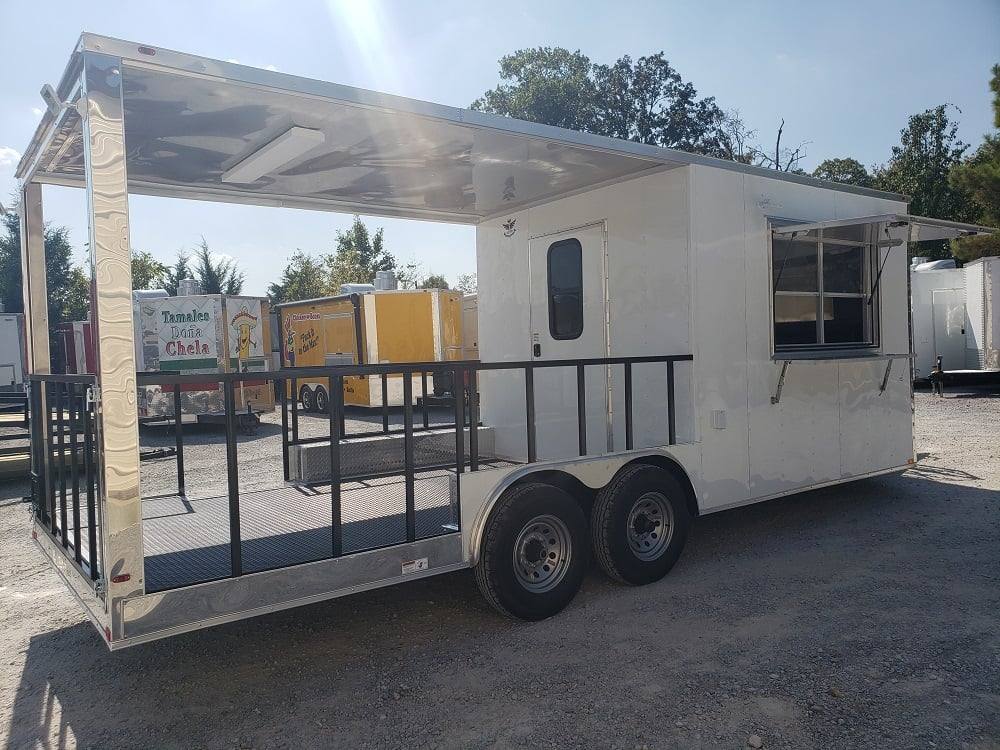 604-8.5-x-22-white-bbq-porch-concession-food-trailer-10.jpg 8.5' x 22' White BBQ Porch Concession Food Trailer