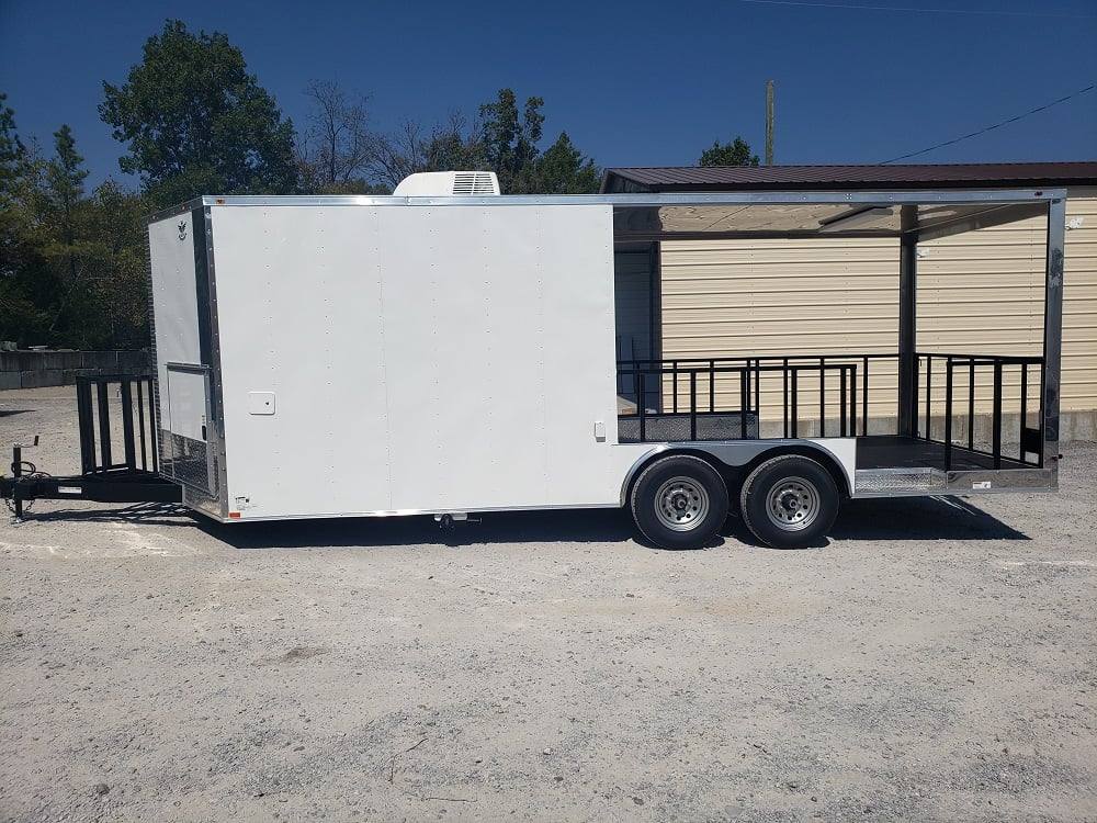 604-8.5-x-22-white-bbq-porch-concession-food-trailer-11.jpg 8.5' x 22' White BBQ Porch Concession Food Trailer