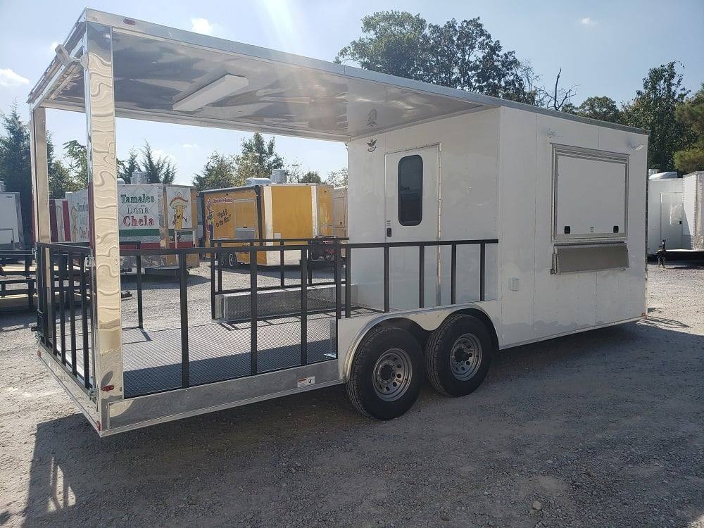 604-8.5-x-22-white-bbq-porch-concession-food-trailer-6.jpg 8.5' x 22' White BBQ Porch Concession Food Trailer