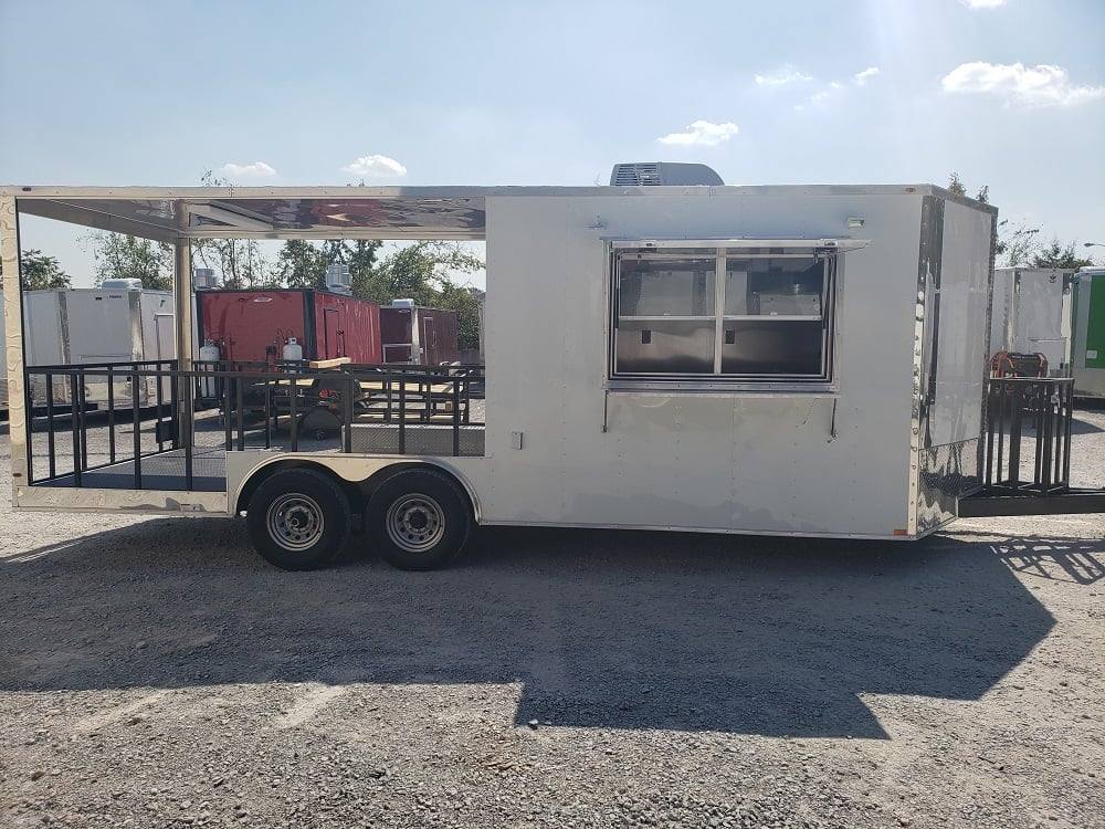 604-8.5-x-22-white-bbq-porch-concession-food-trailer-8.jpg 8.5' x 22' White BBQ Porch Concession Food Trailer