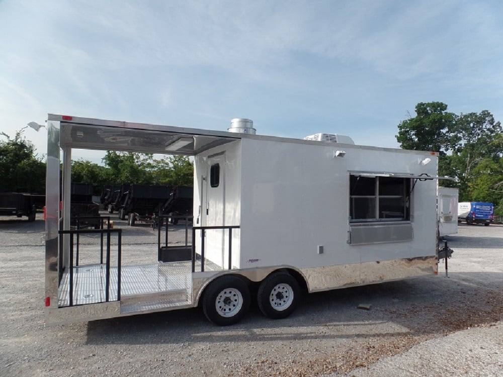 607-8.5-x-22-white-concession-food-trailer-bbq-event-catering-10.jpg 8.5' x 22' White Concession Food Trailer BBQ Event Catering