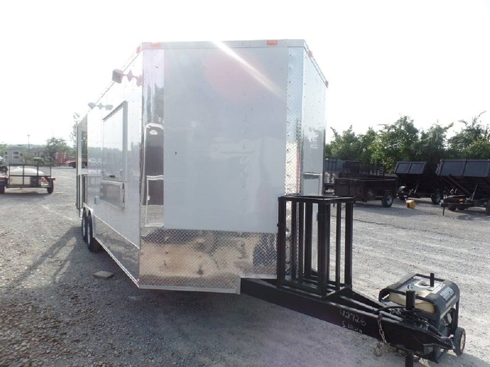 607-8.5-x-22-white-concession-food-trailer-bbq-event-catering-15.jpg 8.5' x 22' White Concession Food Trailer BBQ Event Catering