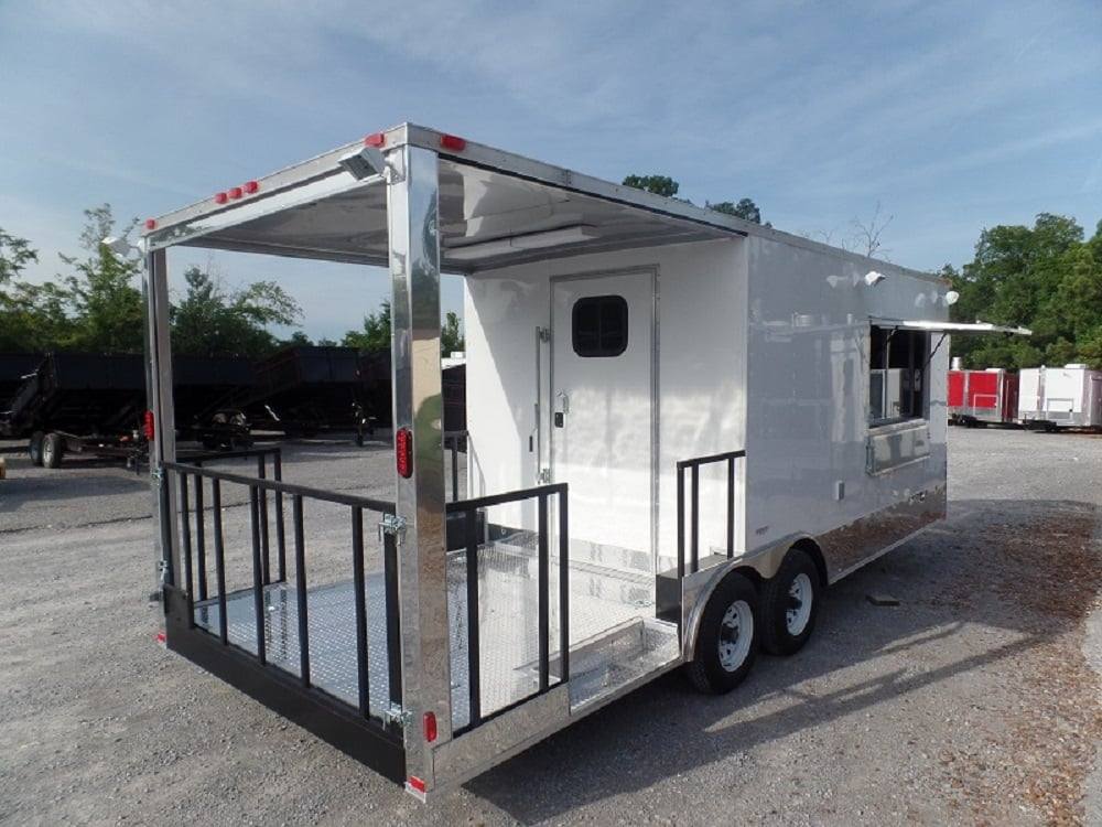 607-8.5-x-22-white-concession-food-trailer-bbq-event-catering-3.jpg 8.5' x 22' White Concession Food Trailer BBQ Event Catering
