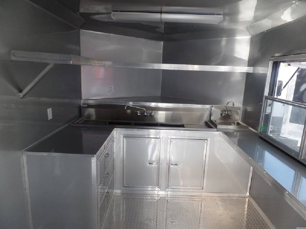 607-8.5-x-22-white-concession-food-trailer-bbq-event-catering-7.jpg 8.5' x 22' White Concession Food Trailer BBQ Event Catering