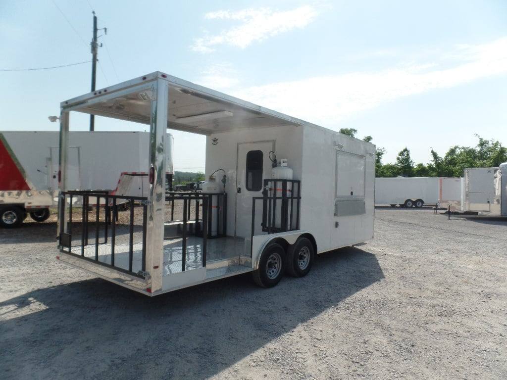 608-8.5-x-22-white-concession-porch-style-bbq-trailer-with-appliances-12.jpg 8.5' x 22' White Concession Porch Style BBQ Trailer With Appliances