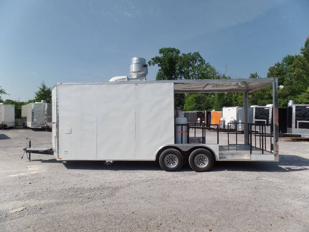 608-8.5-x-22-white-concession-porch-style-bbq-trailer-with-appliances-18.jpg 8.5' x 22' White Concession Porch Style BBQ Trailer With Appliances
