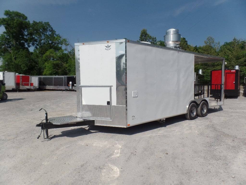 608-8.5-x-22-white-concession-porch-style-bbq-trailer-with-appliances-20.jpg 8.5' x 22' White Concession Porch Style BBQ Trailer With Appliances