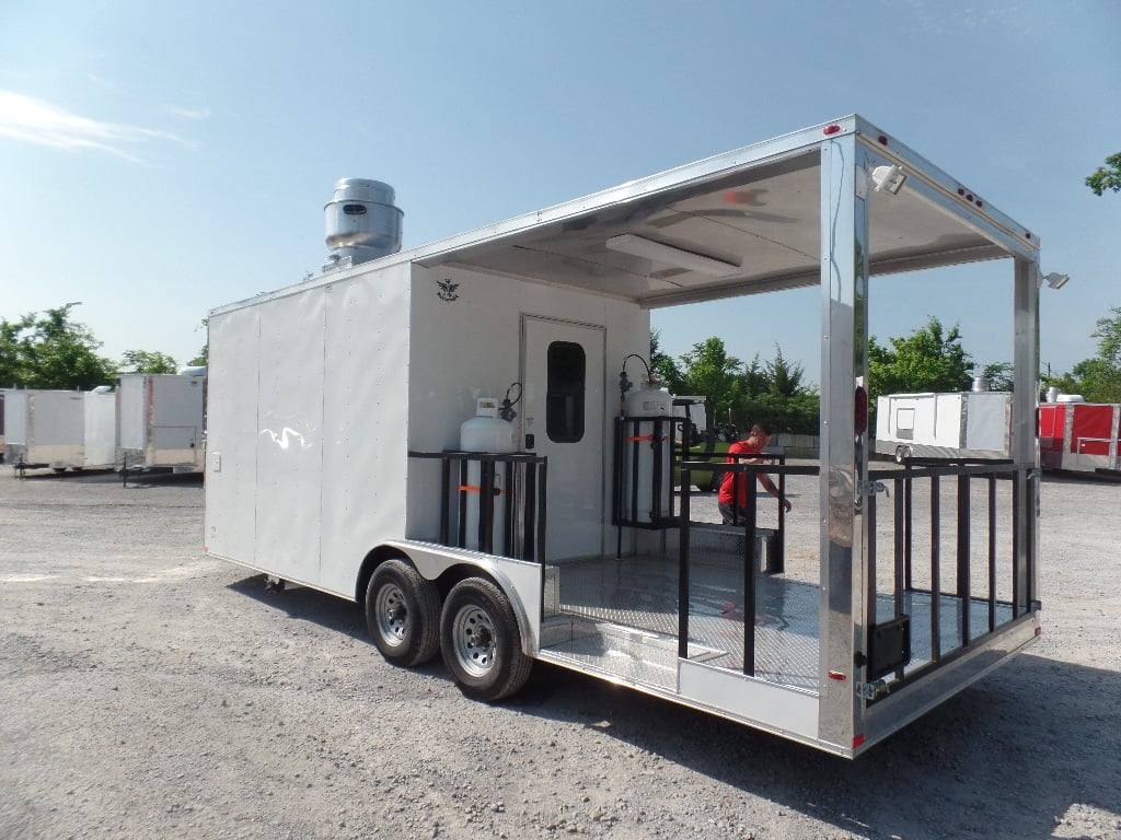 608-8.5-x-22-white-concession-porch-style-bbq-trailer-with-appliances-28.jpg 8.5' x 22' White Concession Porch Style BBQ Trailer With Appliances