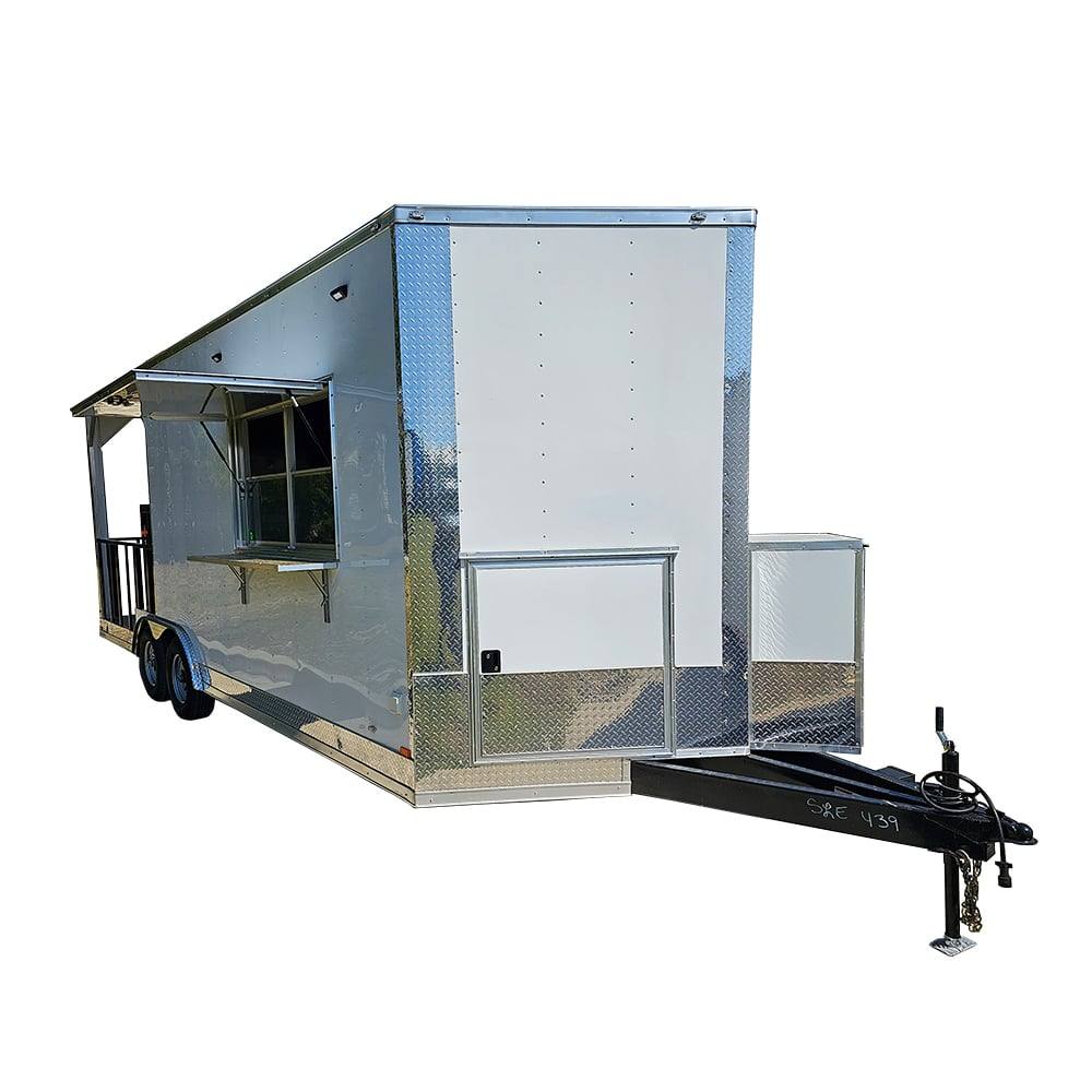 609-8.5-x-22-white-concession-trailer-bbq-porch-food-event-catering-1.jpg 8.5' X 22' White Concession Trailer BBQ Porch Food Event Catering