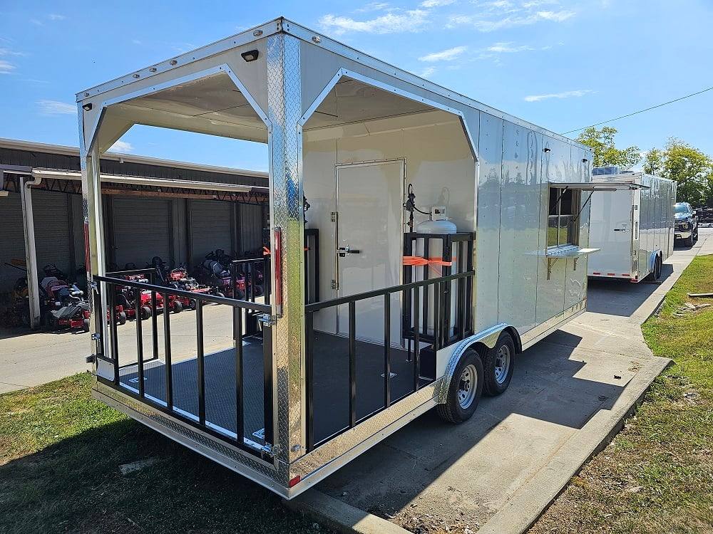 609-8.5-x-22-white-concession-trailer-bbq-porch-food-event-catering-9.jpg 8.5' X 22' White Concession Trailer BBQ Porch Food Event Catering