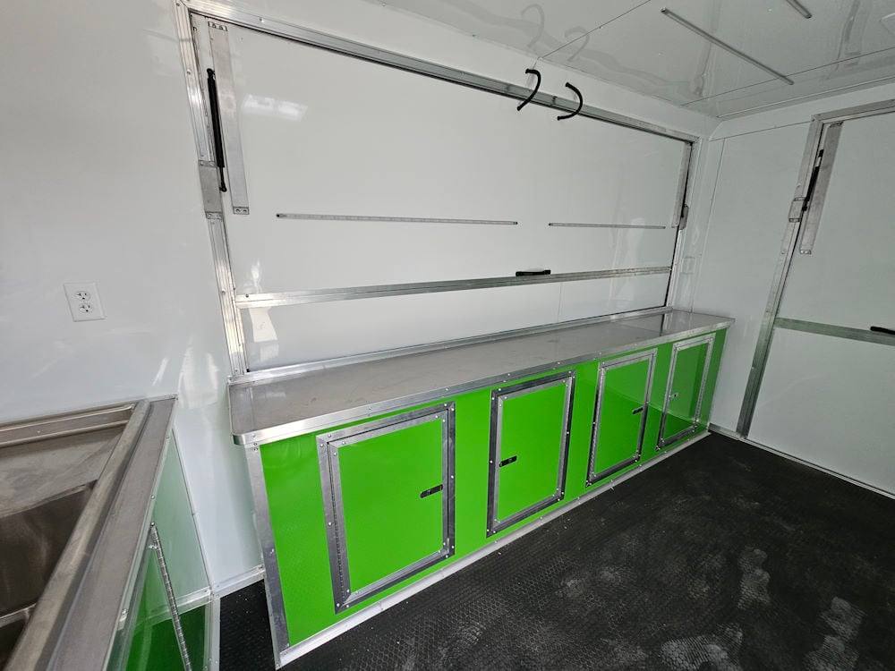 8.5' X 14' Lime Green and Yellow Concession Lemonade Beverage Trailer