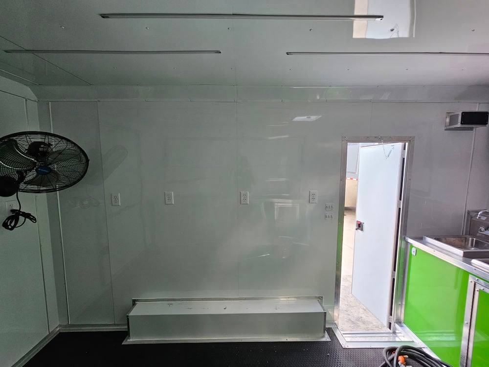 8.5' X 14' Lime Green and Yellow Concession Lemonade Beverage Trailer