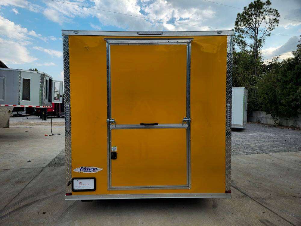 8.5' X 14' Lime Green and Yellow Concession Lemonade Beverage Trailer