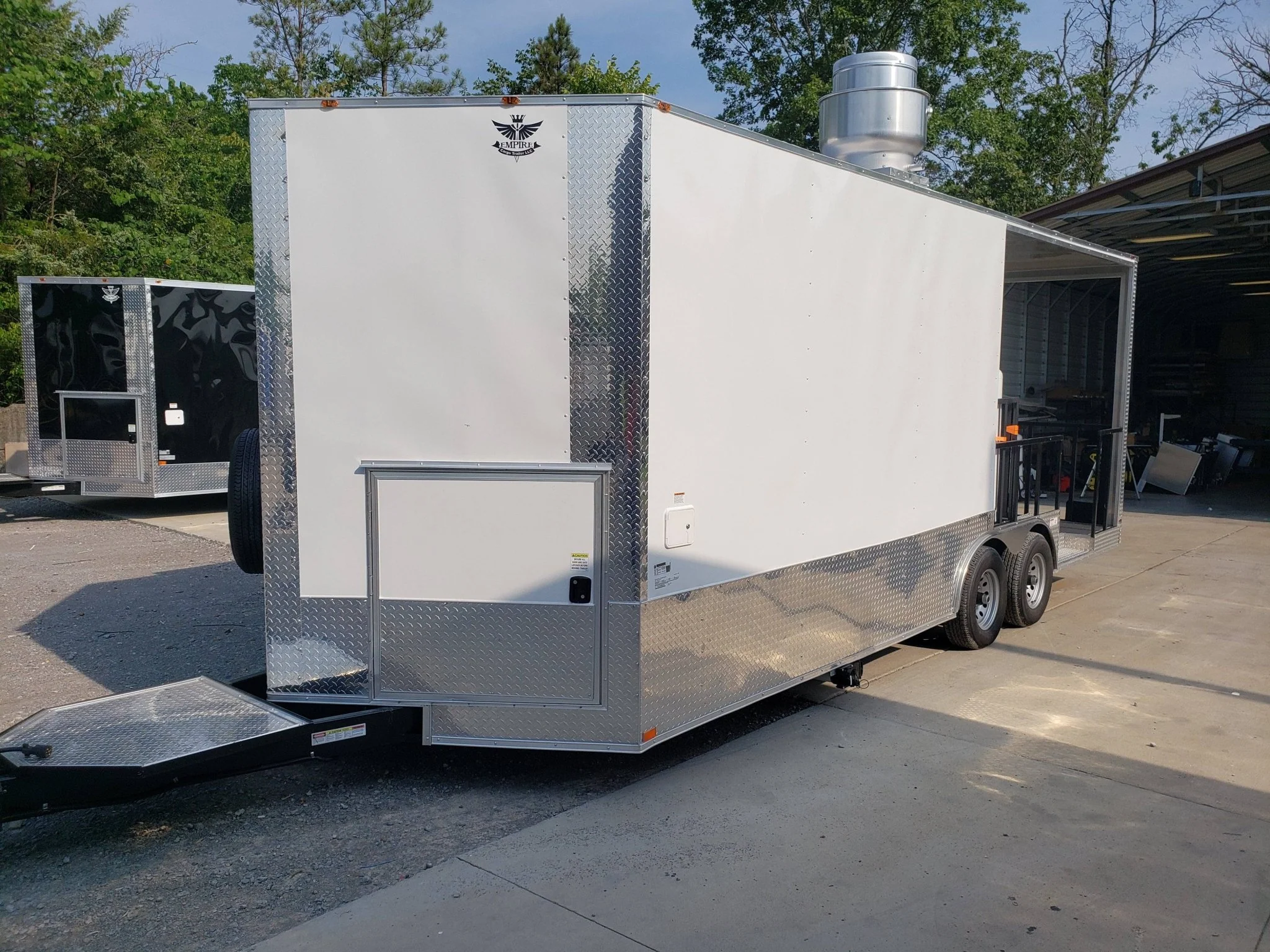 612-8.5-x-22-white-porch-style-food-vending-concession-trailer-with-appliances-9.webp 8.5' x 22' White Porch Style Food Vending Concession Trailer with Appliances