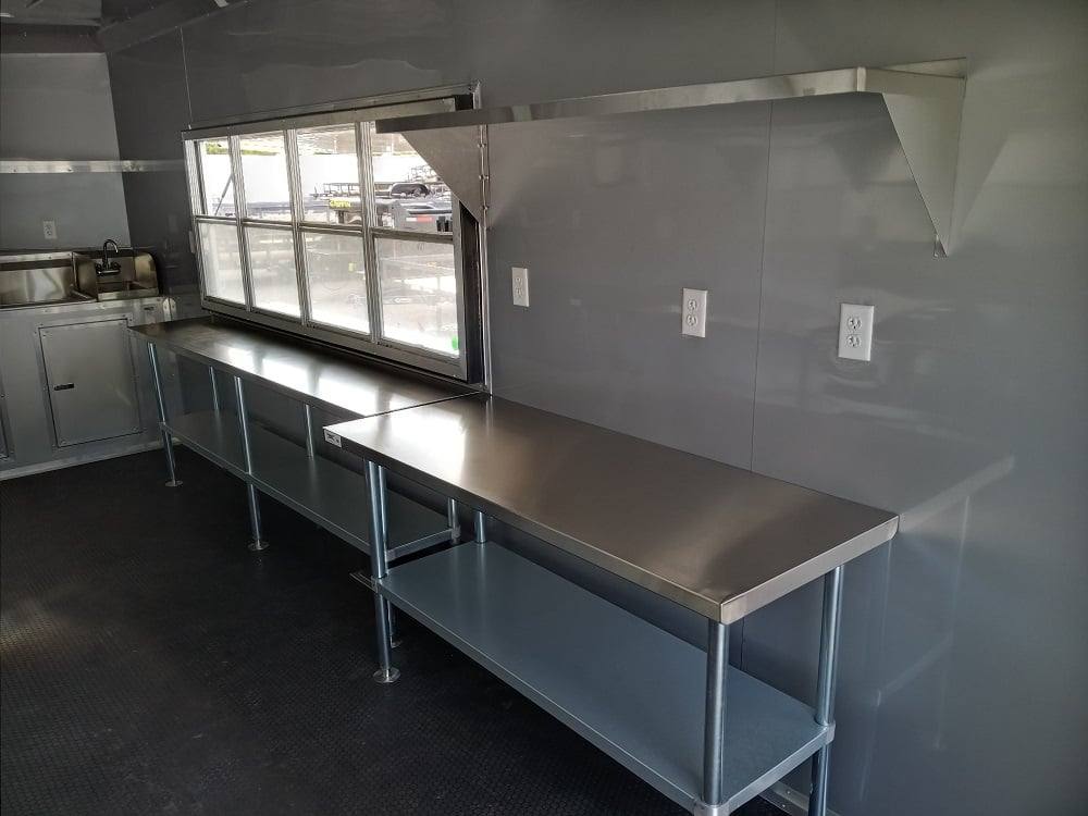 613-8.5-x-22-white-v-nose-event-concession-trailer-with-appliances-19.jpg 8.5' x 22' White V-Nose Event Concession Trailer with Appliances