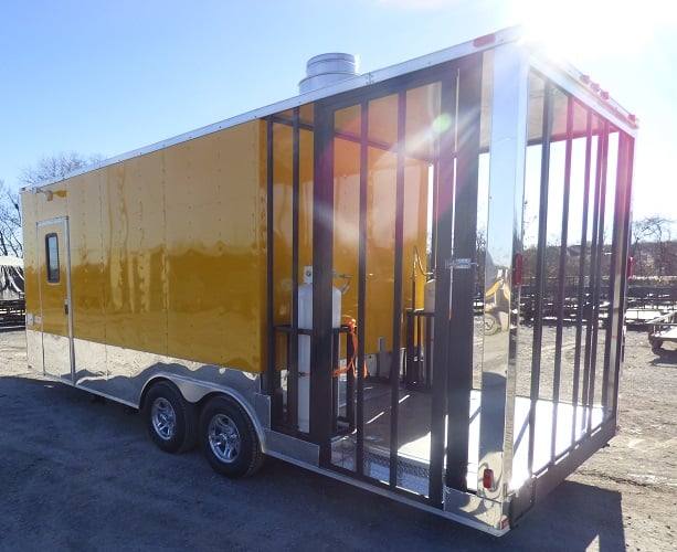 614-8.5-x-22-yellow-concession-bbq-food-event-catering-trailer-27.jpg 8.5' x 22' Yellow Concession BBQ Food Event Catering Trailer