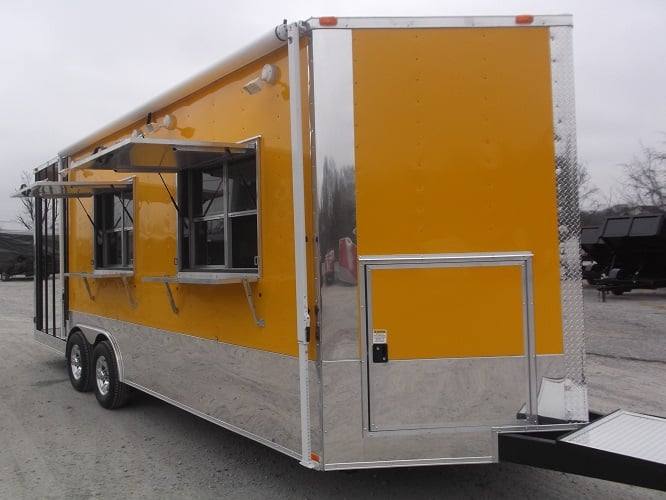 614-8.5-x-22-yellow-concession-bbq-food-event-catering-trailer-45.jpg 8.5' x 22' Yellow Concession BBQ Food Event Catering Trailer