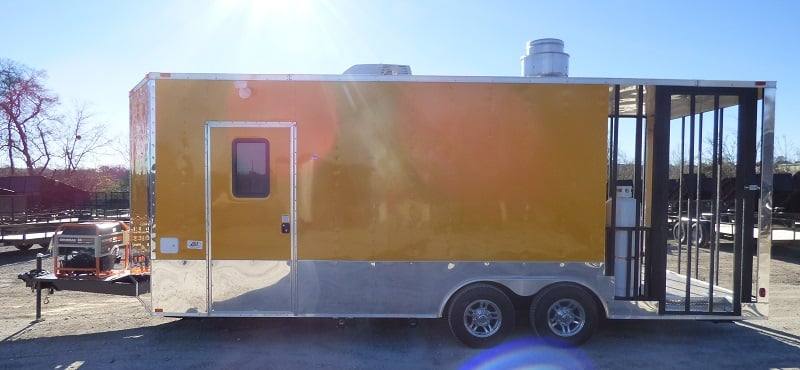 615-8.5-x-22-yellow-concession-bbq-food-trailer-with-appliances-18.jpg 8.5' x 22' Yellow Concession BBQ Food Trailer With Appliances