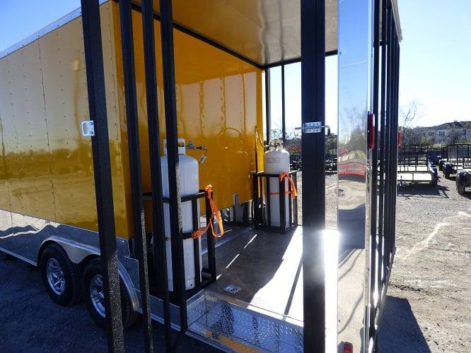 615-8.5-x-22-yellow-concession-bbq-food-trailer-with-appliances-2.jpg 8.5' x 22' Yellow Concession BBQ Food Trailer With Appliances
