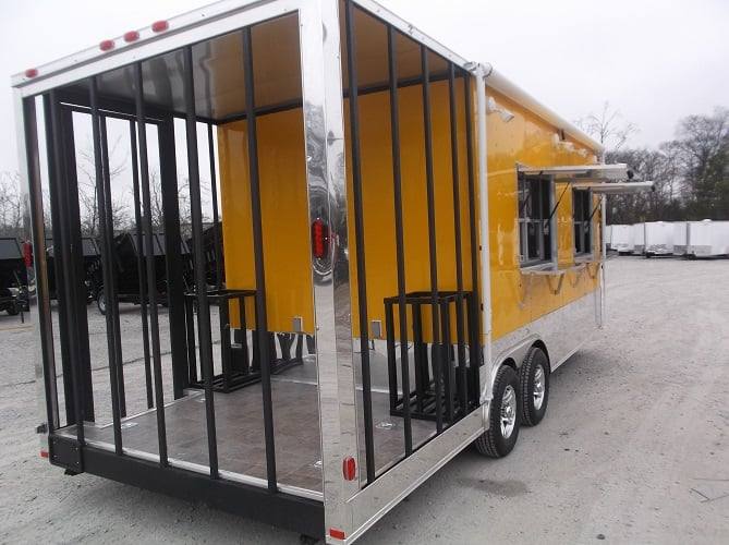 615-8.5-x-22-yellow-concession-bbq-food-trailer-with-appliances-3.jpg 8.5' x 22' Yellow Concession BBQ Food Trailer With Appliances