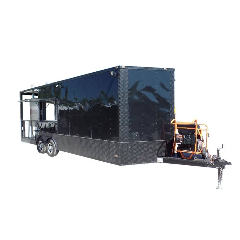 8.5' x 23' Concession Black BBQ Food Trailer With Appliances
