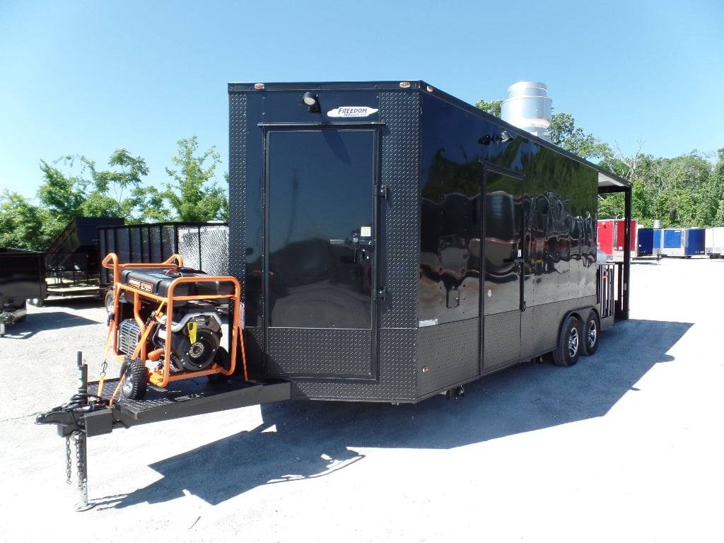 8.5' x 23' Concession Black BBQ Food Trailer With Appliances